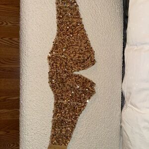 Urban Outfitters Gold Sequin One-Shoulder Top
